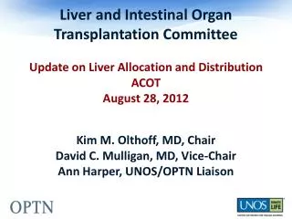 Liver allocation and distribution