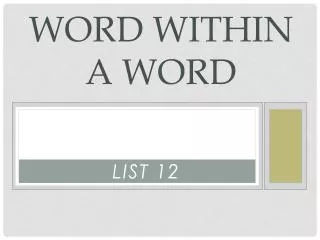 word within a word