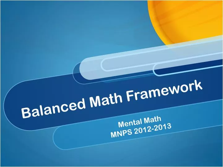 balanced math framework