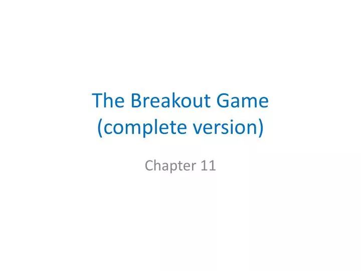 the breakout game complete version