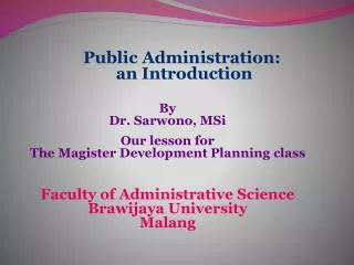 Public Administration: an Introduction