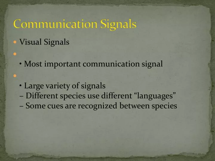 communication signals