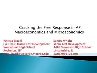 Cracking the Free Response in AP Macroeconomics and Microeconomics