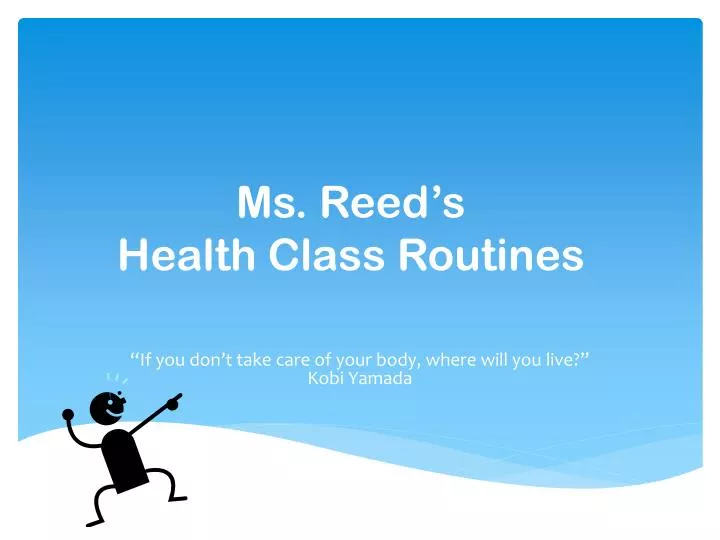 ms reed s health class routines