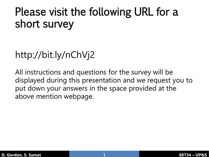 please visit the following url for a short survey