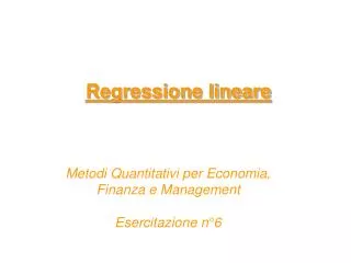 regressione lineare