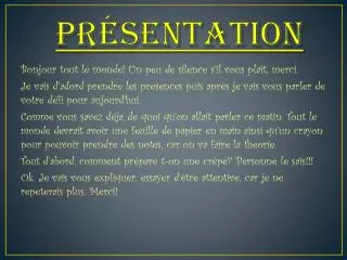 pr sentation