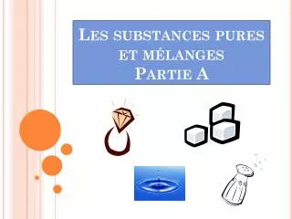 les substances pures et m langes partie a