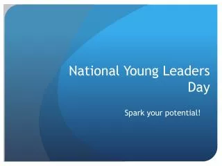 National Young Leaders Day