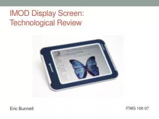 IMOD Display Screen: Technological Review