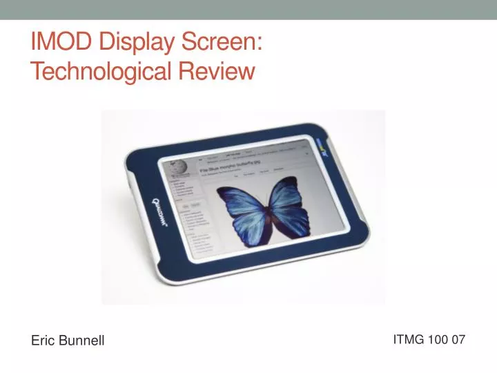 imod display screen technological review