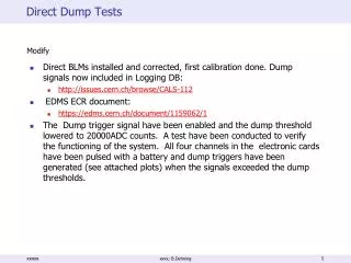 Direct Dump Tests