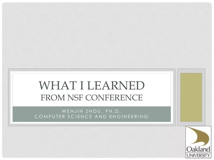 what i learned from nsf conference