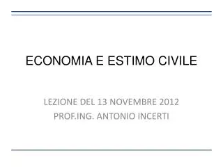 economia e estimo civile