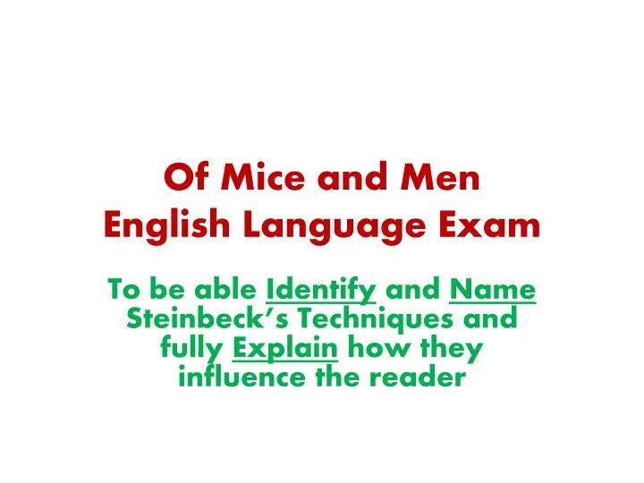 of mice and men english language exam