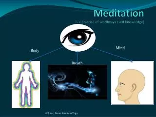 Meditation is a practice of svadhyaya (self knowledge)