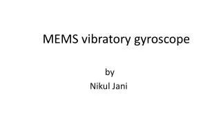 MEMS vibratory g yroscope