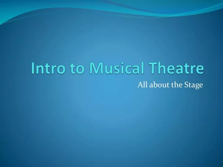 intro to musical theatre