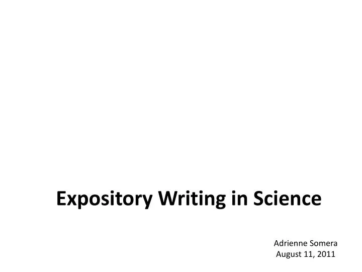 expository writing in science
