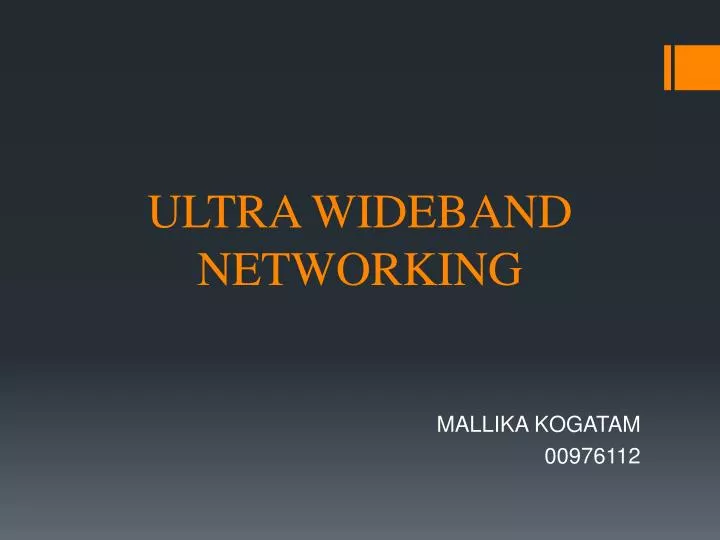 ultra wideband networking