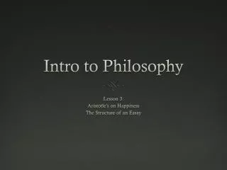 Intro to Philosophy