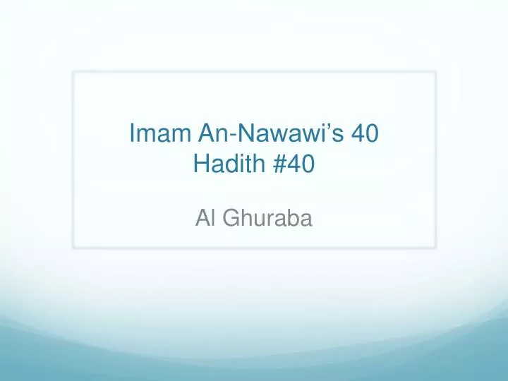 imam an nawawi s 40 hadith 40