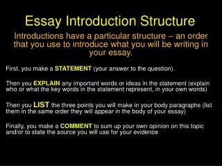 Essay Introduction Structure
