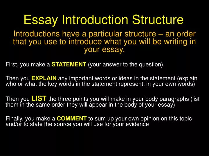 essay introduction structure