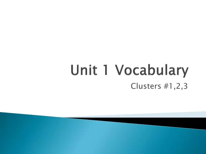 unit 1 vocabulary