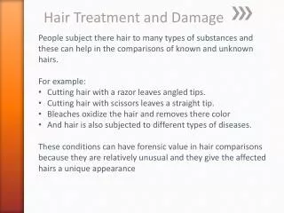 Hair Treatment and Damage