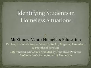 Identifying Students in Homeless Situations