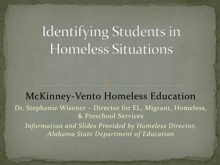 identifying students in homeless situations