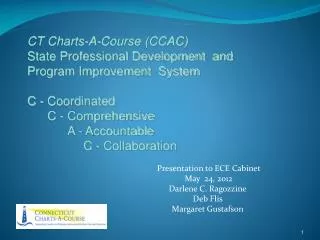 Presentation to ECE Cabinet May 24, 2012 Darlene C. Ragozzine Deb Flis Margaret Gustafson