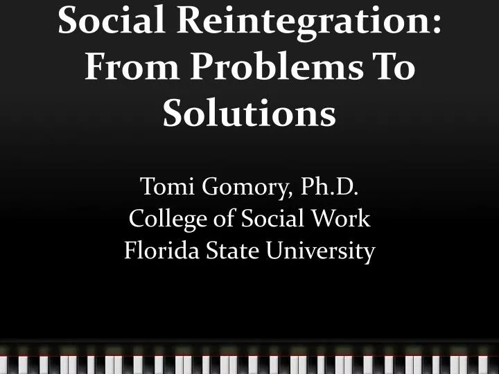 social reintegration from problems to solutions