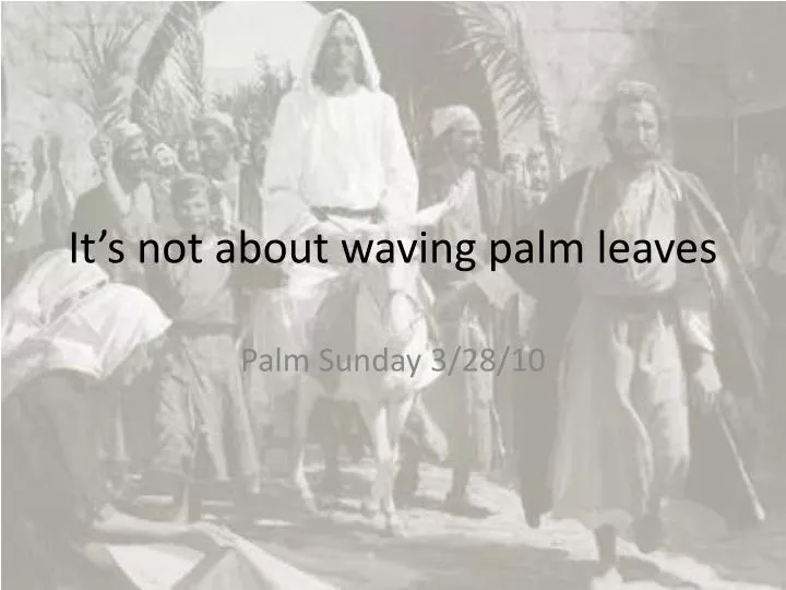it s not about waving palm leaves