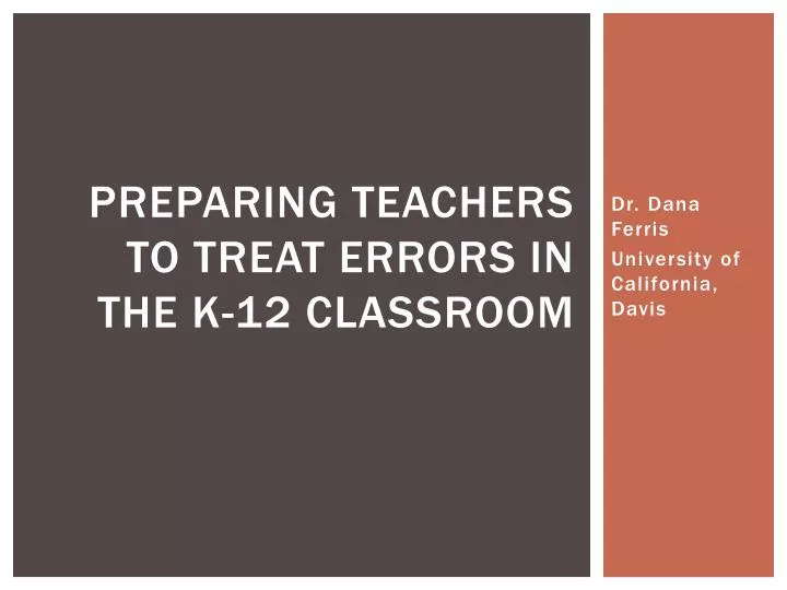preparing teachers to treat errors in the k 12 classroom