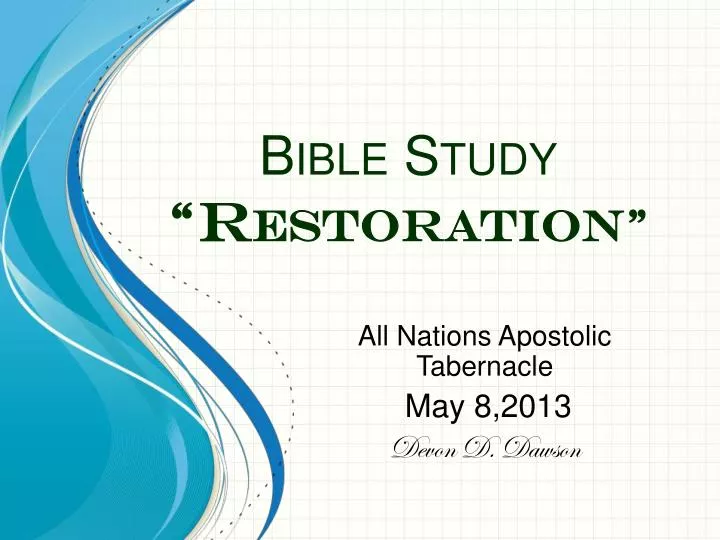 bible study restoration