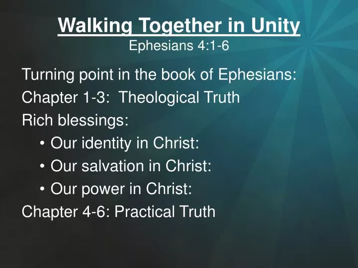 walking together in unity ephesians 4 1 6