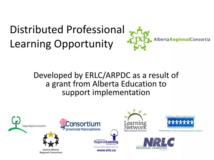 distributed professional learning opportunity