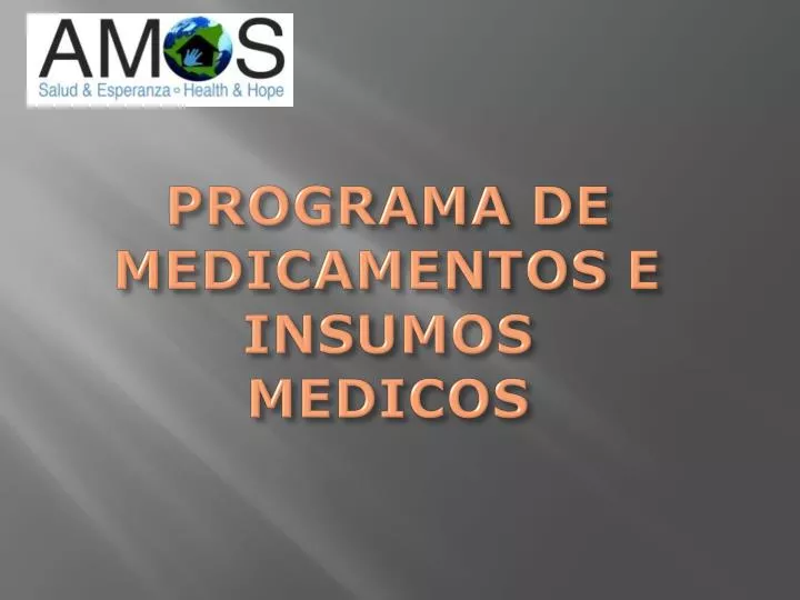 programa de medicamentos e insumos medicos