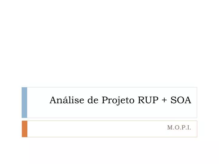 an lise de projeto rup soa