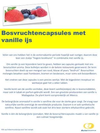 Bosvruchtencapsules met vanille ijs