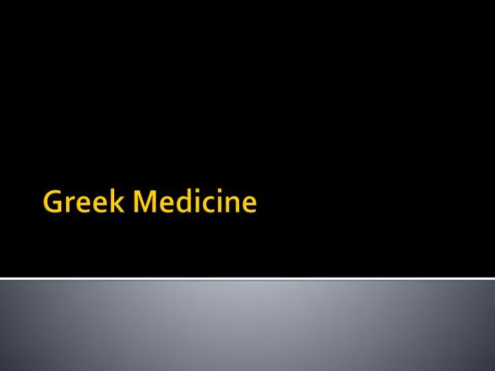 greek medicine