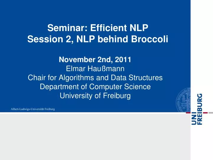 seminar efficient nlp session 2 nlp behind broccoli