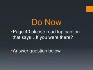 do now