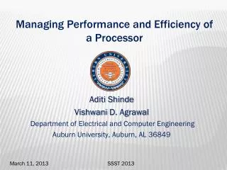 Managing Performance and Efficiency of a Processor