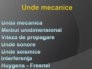 Unde mecanice