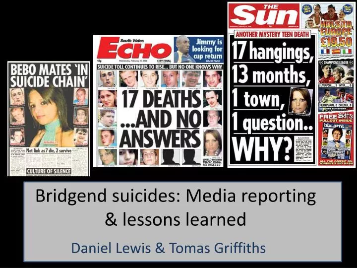 bridgend suicides media reporting lessons learned