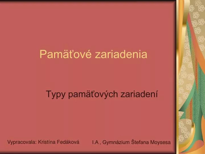 pam ov zariadenia