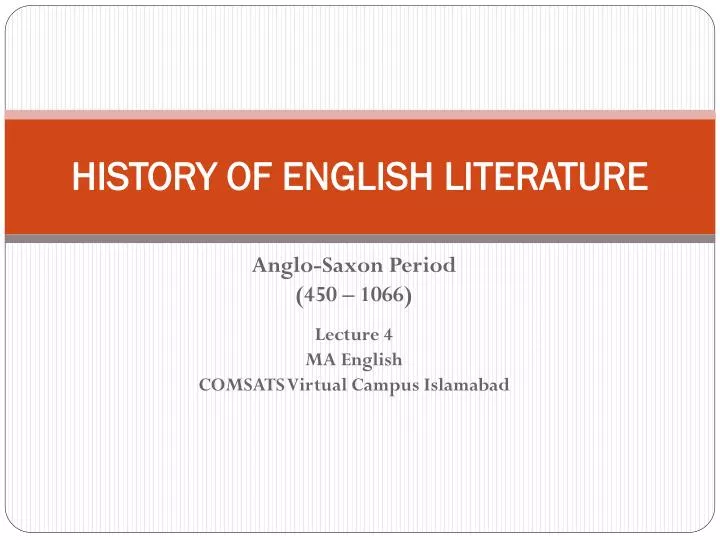 history of english literature